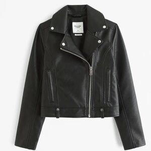 Abercrombie & Fitch Black Vegan Leather Moto Jacket